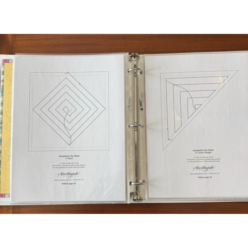 Mary Covey Follow the Line Quilting Pattern Binder Lot‎ 48 Pg Pantograph Designs
